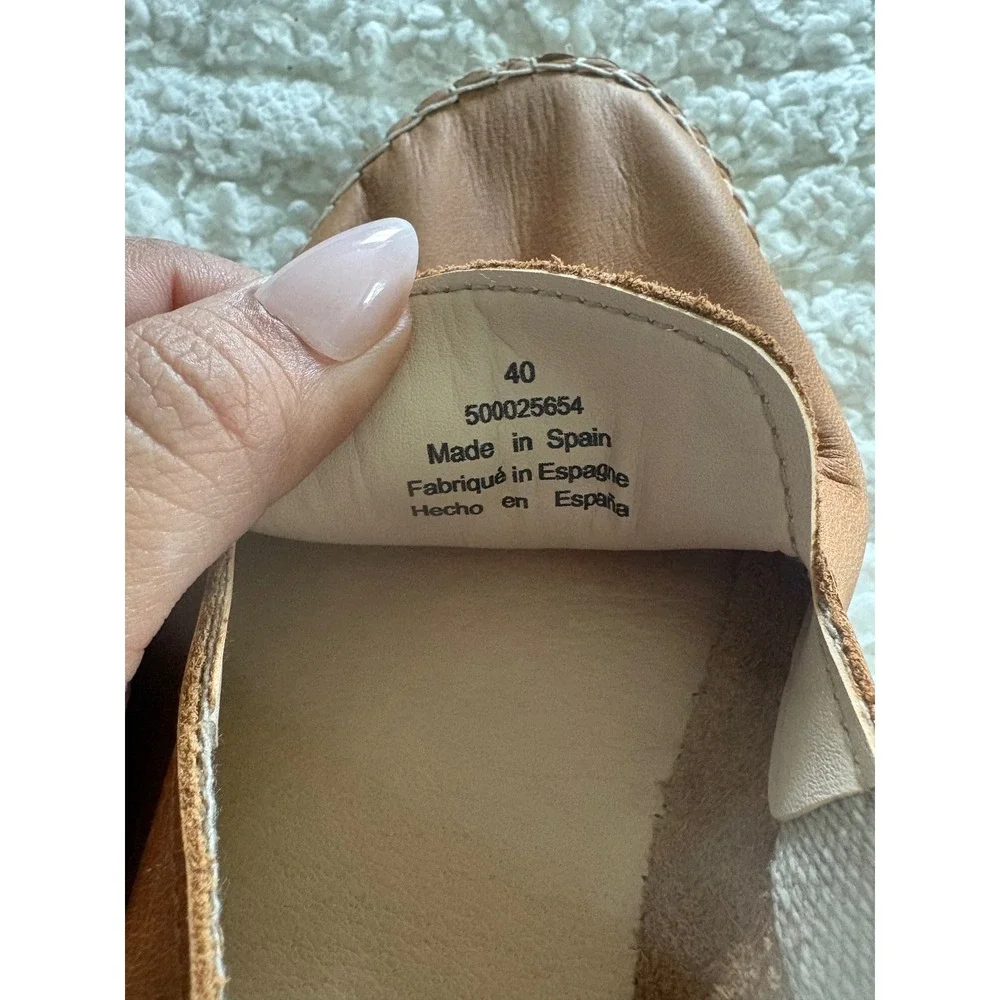 Free People Laurel Canyon Camel Brown Leather Espadrille Flats Size EU 40 ‎ US 9